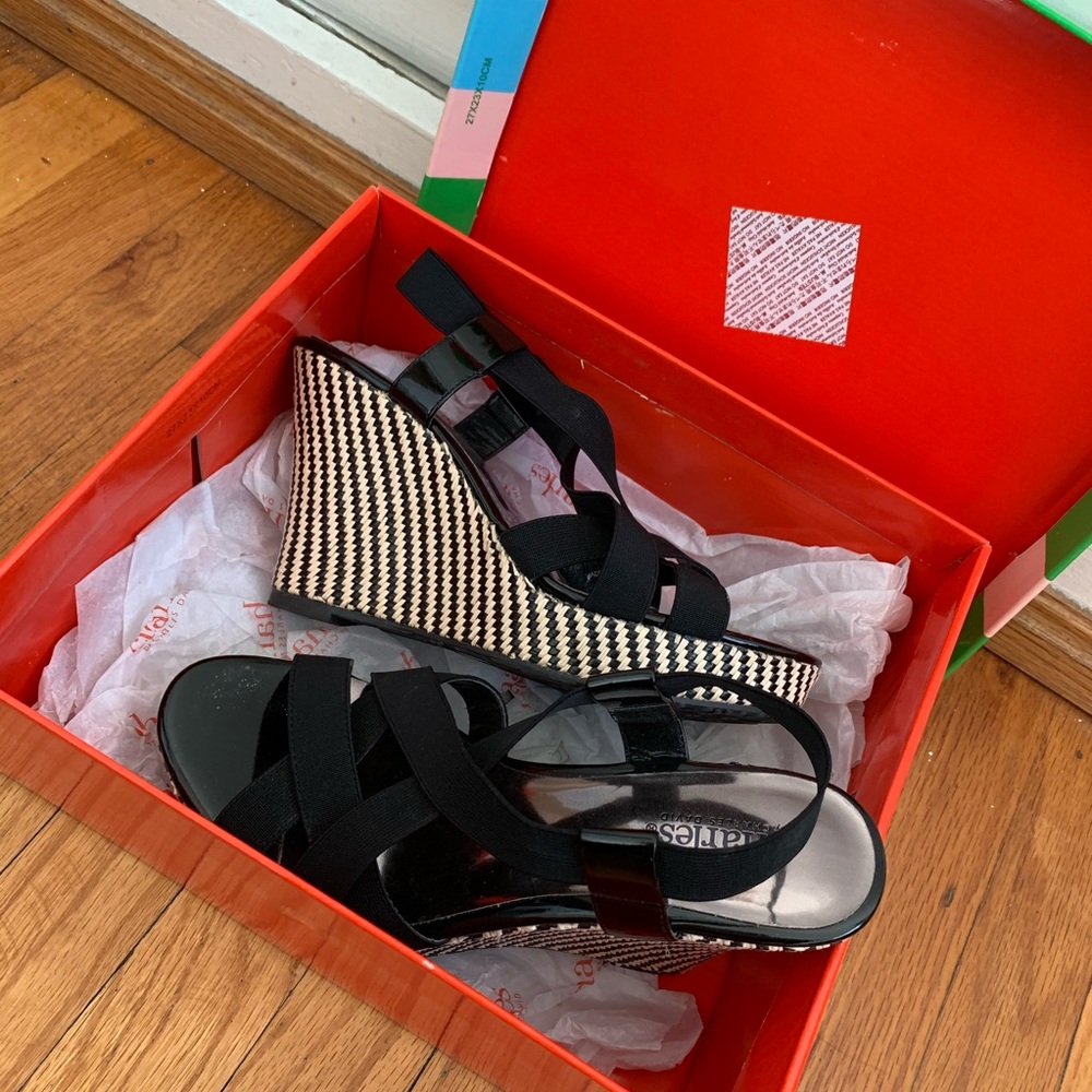 Charles David Black Wedge Worn Once